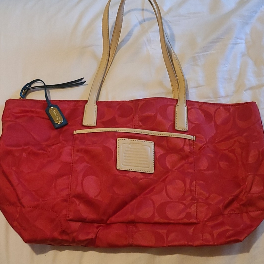 Coach red handbag